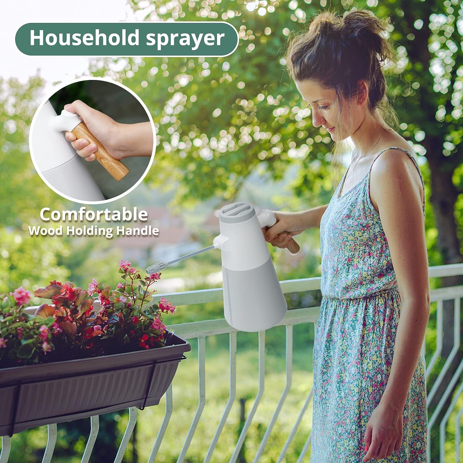 Battery Operated Hand-held Automatic Spray Watering Can with Adjustable Nozzle for Indoor and Outdoor Plant Care and Cleaning