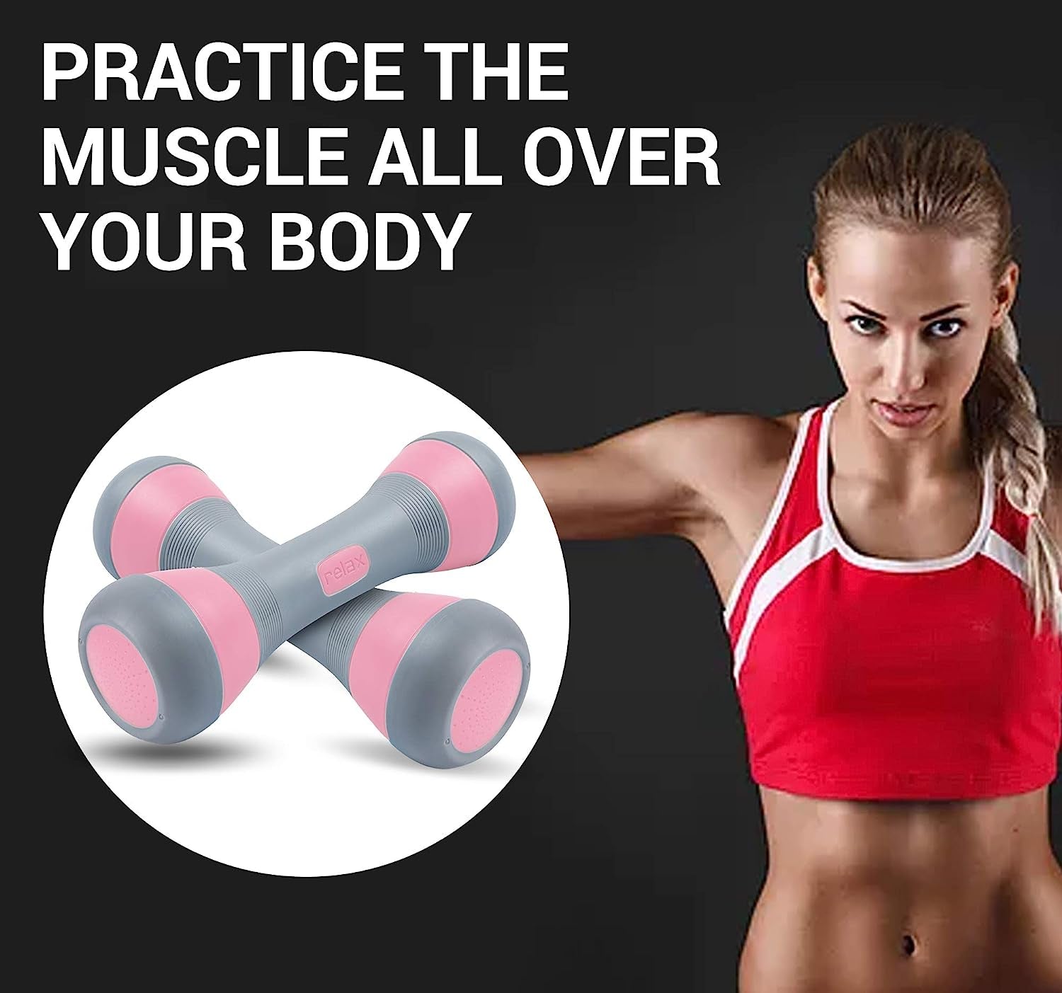 Adjustable Dumbbell Set - 5-in-1 Weight Options, Non-Slip Neoprene Handles, Ideal for Home, Gym, Office.