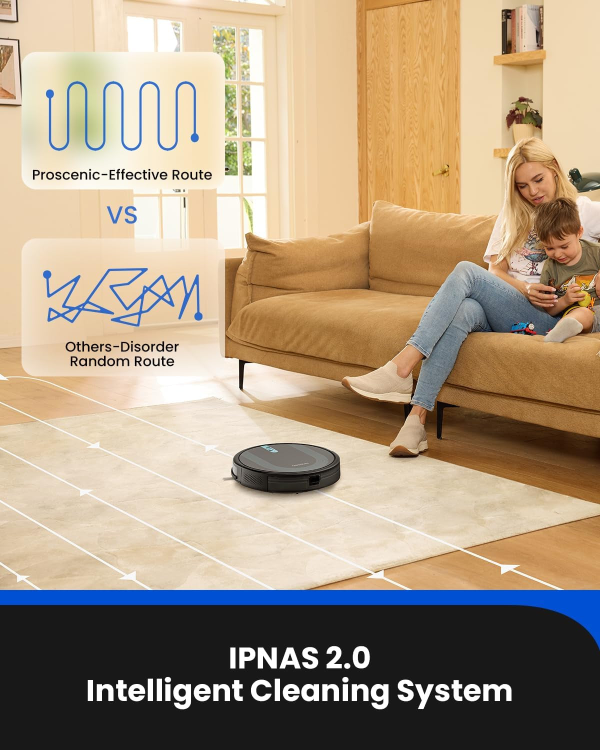 Robot Vacuum and Mop Combination: Wi-Fi/App/Alexa/Siri Controlled Robotic Vacuum Cleaner with Gyro Navigation, Includes Boundary Strip, Self-Charging, Slim Design, Ideal for Hard Floors, Pet Hair, and Carpets