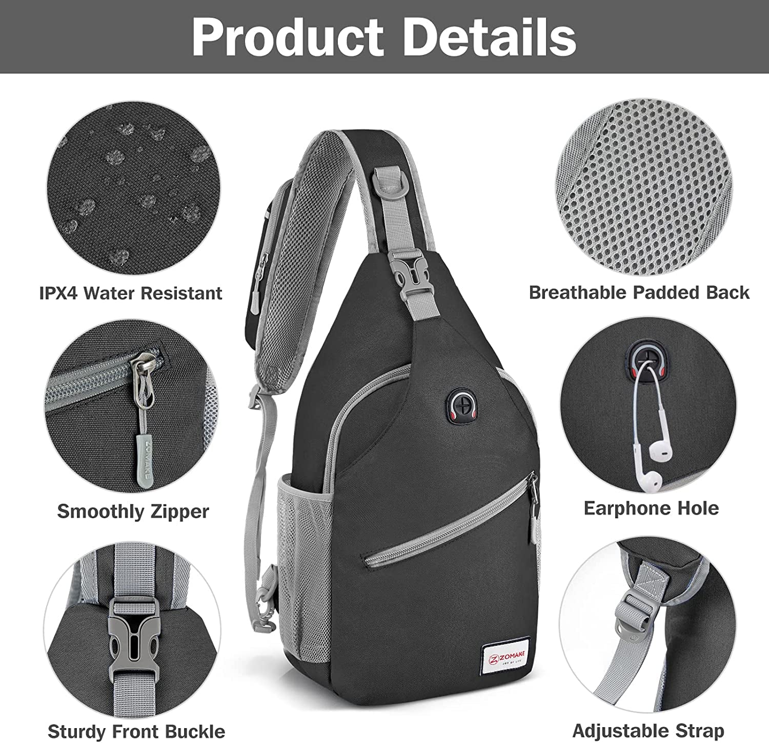 Crossbody Sling Backpack – A Versatile Shoulder Chest Bag for Both Women and Men. Ideal for Travel, Hiking, and Daypack Adventures