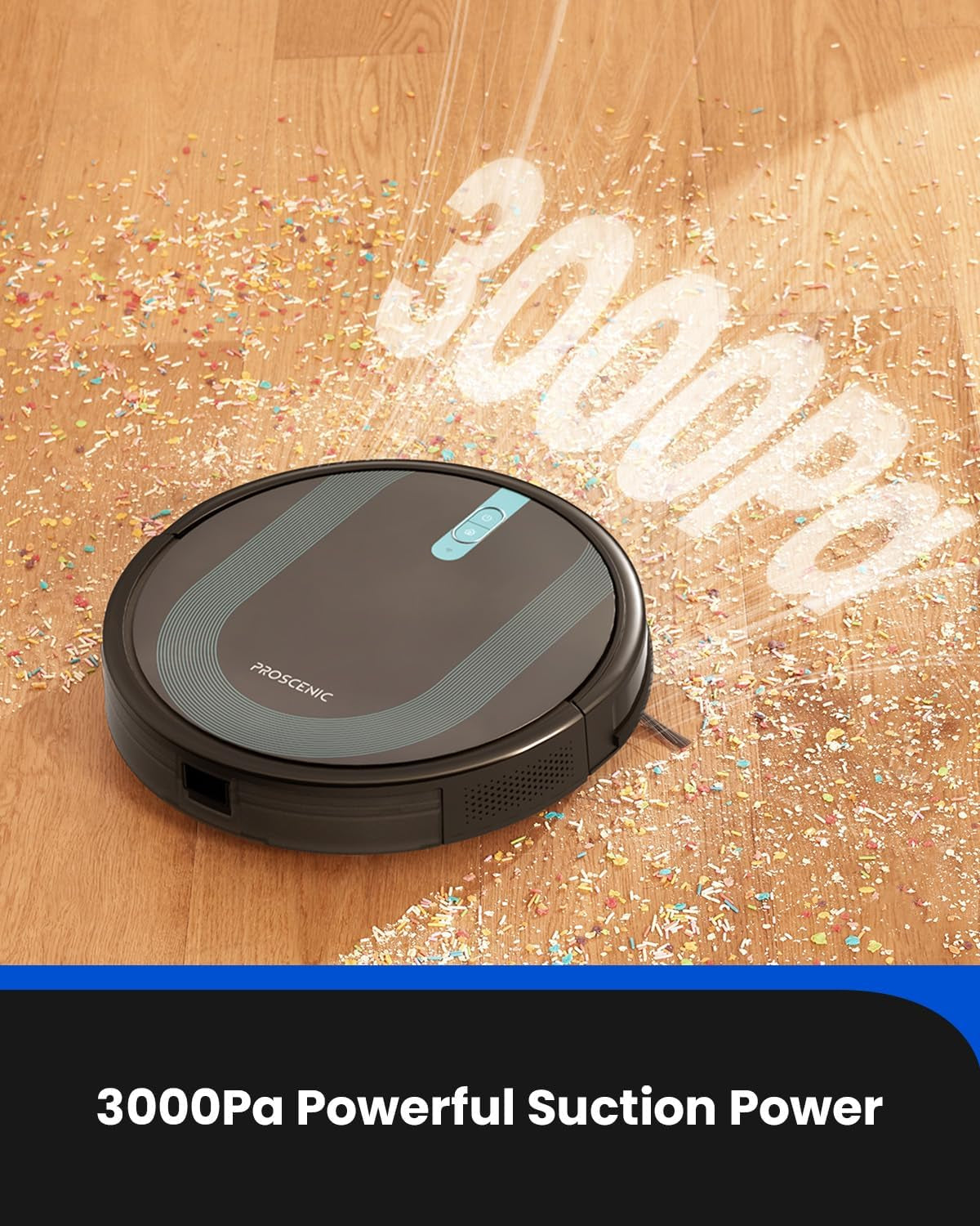 Robot Vacuum and Mop Combination: Wi-Fi/App/Alexa/Siri Controlled Robotic Vacuum Cleaner with Gyro Navigation, Includes Boundary Strip, Self-Charging, Slim Design, Ideal for Hard Floors, Pet Hair, and Carpets