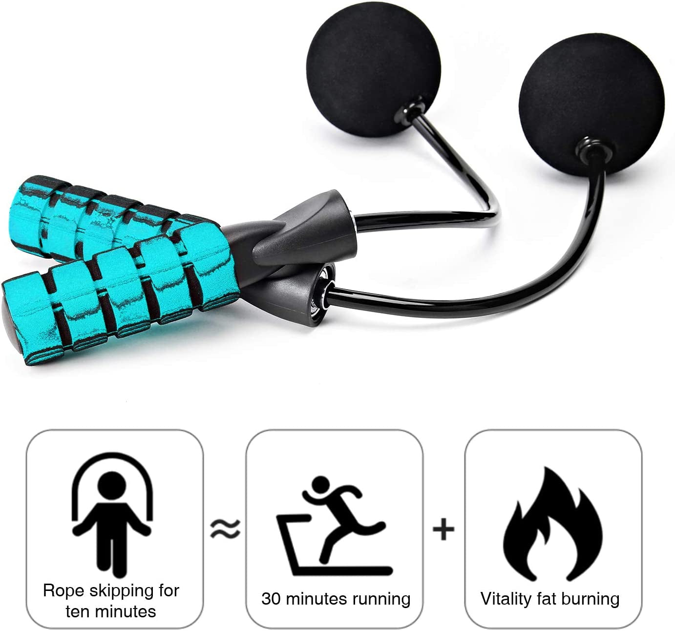 Training Ropeless Jump Rope: Adjustable and Weighted for Fitness. Suitable for Men, Women, and Kids.