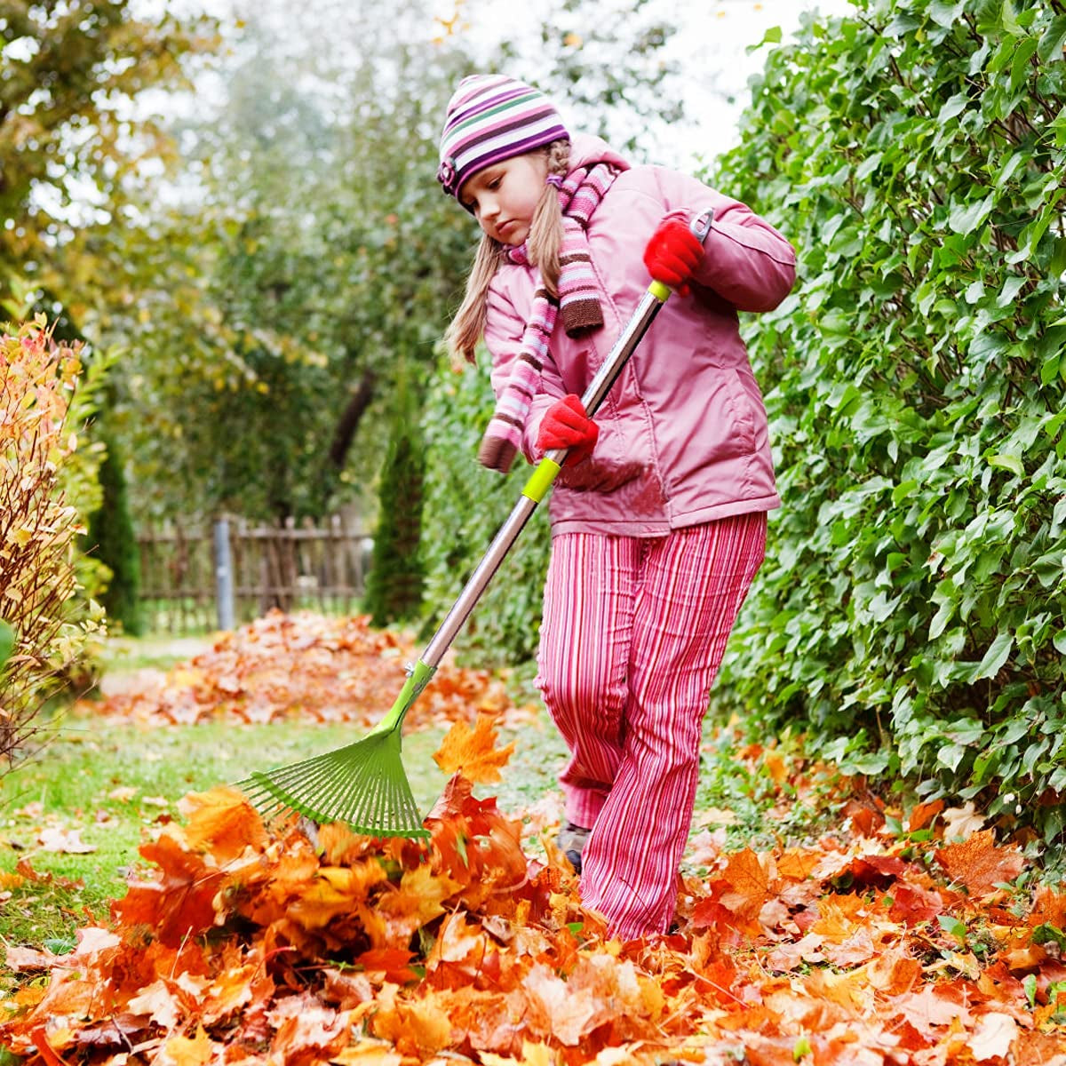 Durable Steel Leaf Rake Set: Adjustable Garden Rakes for Leaves, Lawns, and Yards, with Lightweight Leaf Scoops - Perfect for Leaf, Lawn, and Grass Removal