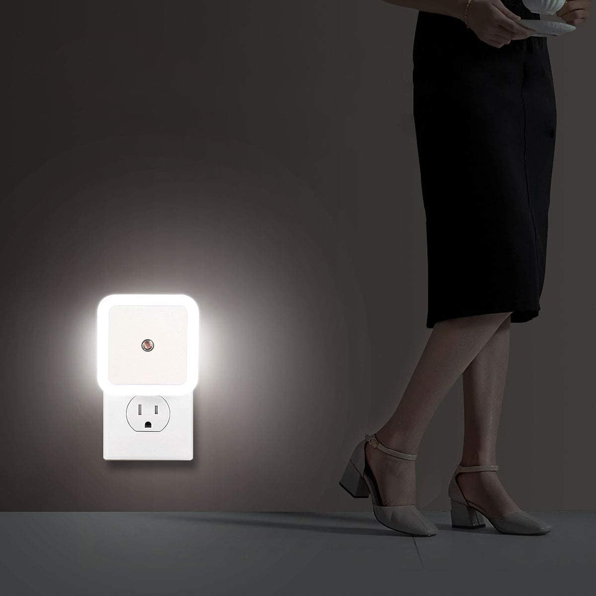 Night Light 8-Pack: These LED Night Lights plug into the wall and feature a Dusk to Dawn Light Sensor. They are ideal for Kids' Bedrooms, Bathrooms, Toilets, Hallways, and Nurseries. The Night Lights have an Auto On/Off function