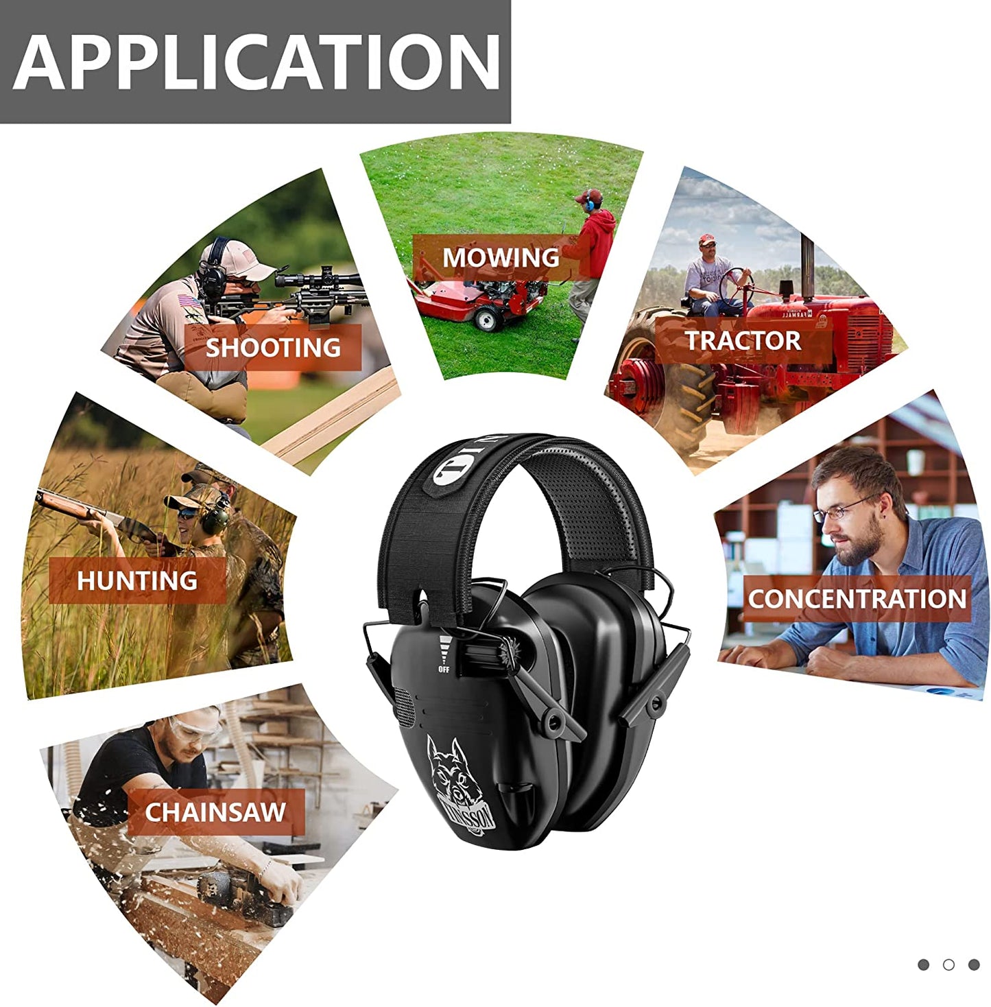 Noise Cancelling Headphones 23dB Shooting Ear Protection Electronic Ear Protection for Shooting/Hunting Noise Reduction Earmuffs with 3.5mm Audio Jack for BLACK