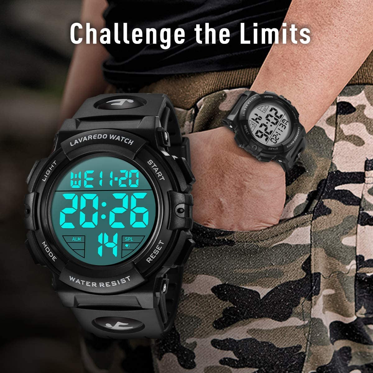 Waterproof Men's Sports Military Watch with LED Backlight, Alarm, Date, and Shockproof - Outdoor Chronograph Multifunctional Timepiece