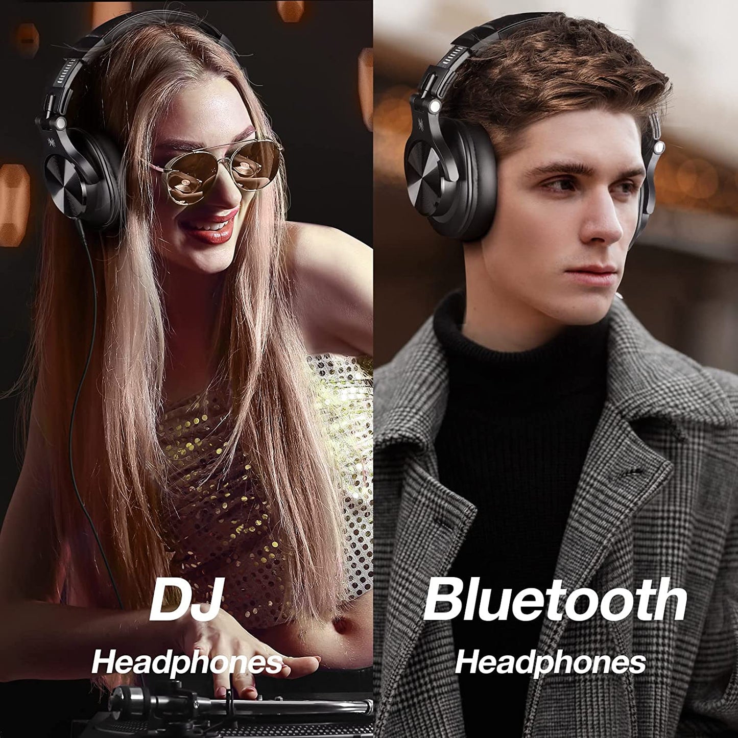 Fusion Studio DJ Headphones: Bluetooth Over-Ear Headphones with 72H Playtime, Share-Port, Wired and Wireless Recording, Stereo Sound for Electric Drum Piano Guitar AMP.