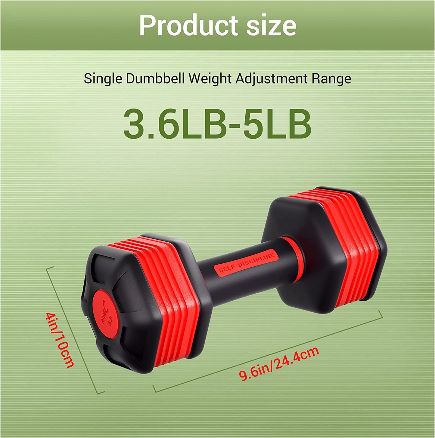 Adjustable Dumbbell Set - 5-in-1 Weight Options, Non-Slip Neoprene Handles, Ideal for Home, Gym, Office.