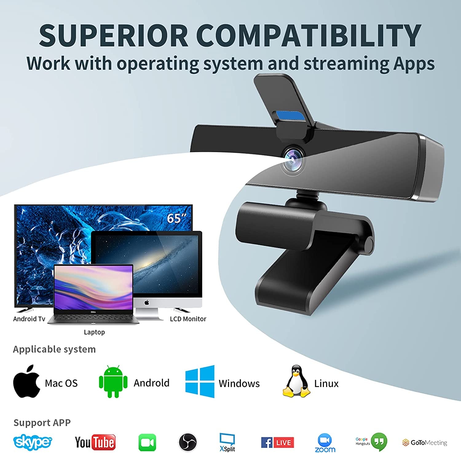 Full HD 1080P Webcam with Built-in Microphone, USB Connectivity, and Plug-and-Play Support for Laptops, Desktops, Windows, macOS - Ideal for Online Streaming, Video Conferences, Gaming, and Virtual Classes