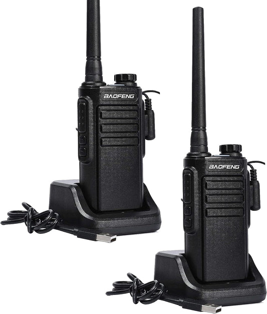 Two-Way Radio MP31 - A Set of 2 Rechargeable Walkie Talkies with 22 Channels, GMRS Radio, Long Range, NOAA Weather Alerts, and Built-in Flashlight.