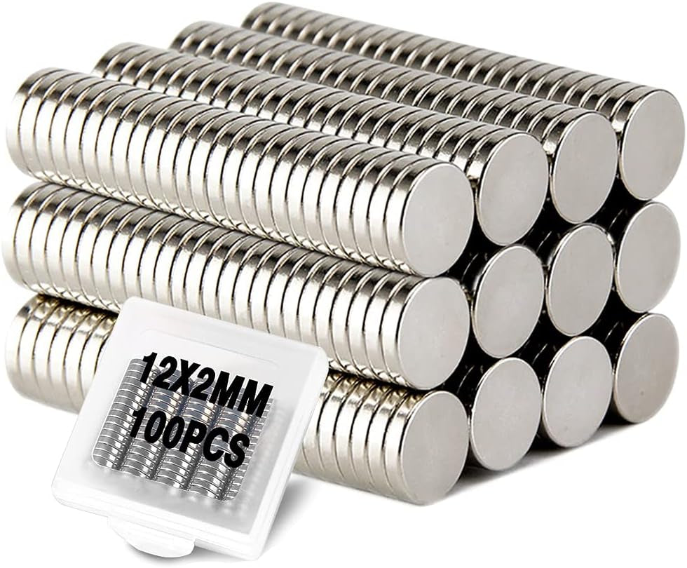 Small Round 100Pcs Refrigerator Magnets, for Crafts, Premium Brushed Nickel , Office Magnets, and Whiteboard Magnets