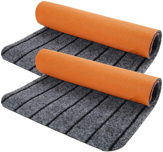 Premium 2-Pack 17" X 30" Indoor/Outdoor Door Mat with Non-Slip Rubber Backing - Ideal for Entrance Way, Entryway, and Home Floor - Easy to Clean, Machine Washable, Low Profile, and Highly Absorbent