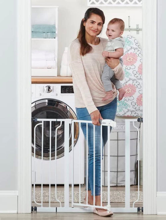 38.5" Extra Wide Baby Gate, With 6-Inch (15.25cm) Extension Kit, 4 Pack Pressure Mount Kit and 4 Pack Wall Mount Kit