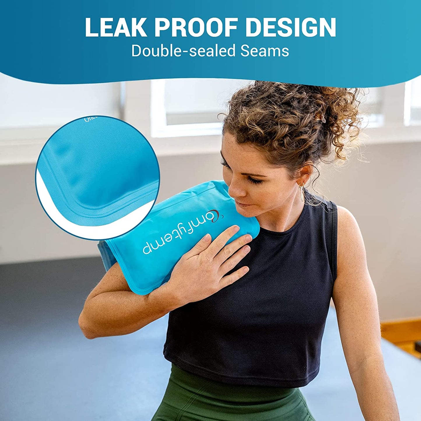  Gel Cold & Hot Packs for Injuries - Reusable 10.5" X 14.5" Warm or Ice Pack with Strap for Shoulder, Hip, Knee, and Lower Back - Gel Ice Pack Cold Compress for Sprains, Swelling, Bruises, and Pain Relief