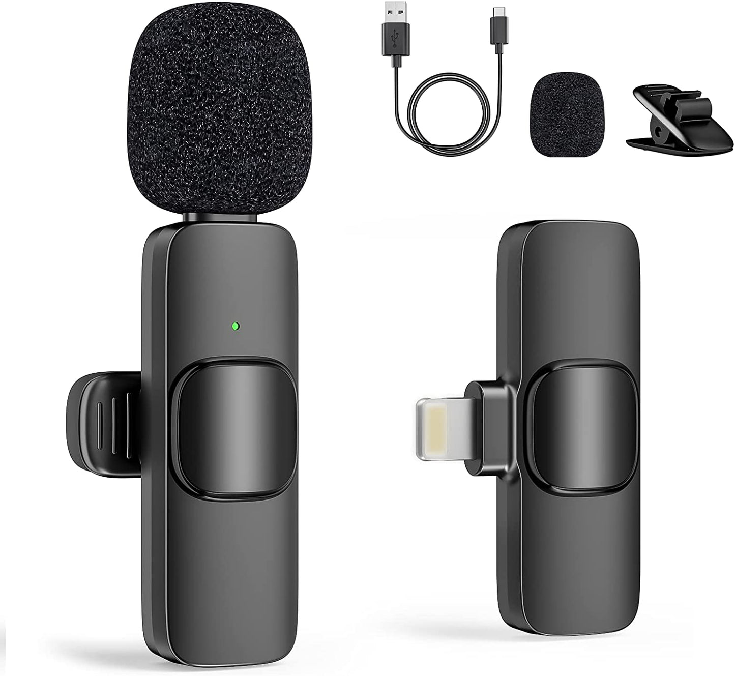 Wireless Lavalier Microphone for iPhone/iPad - Mini Clip-On Microphone Wireless Solution for iPhone Video Recording, Denoising, Omni Lav Lapel Mic Perfect for Interviews, YouTube, Vlogging, Live Streaming, TikTok, and Content Creation.