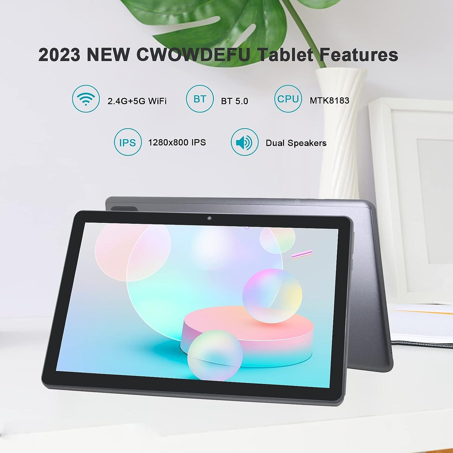 10-Inch Android 12 Tablet PC: 6GB RAM, 128GB ROM, Octa-Core Processor, Dual 2.4G / 5G WiFi Connectivity, High-Definition Display. Ideal 10" HD Tablet for Children, Equipped with 6000mAh Fast-Charging Battery and GPS Functionality.