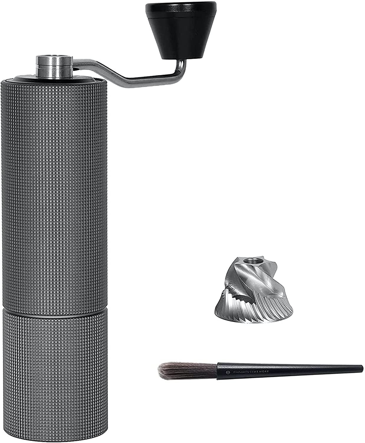 Chestnut Manual Coffee Grinder - Burr Coffee Grinder - Capacity: 30g - Equipped with CNC Stainless Steel Conical Burr - Color: Black.