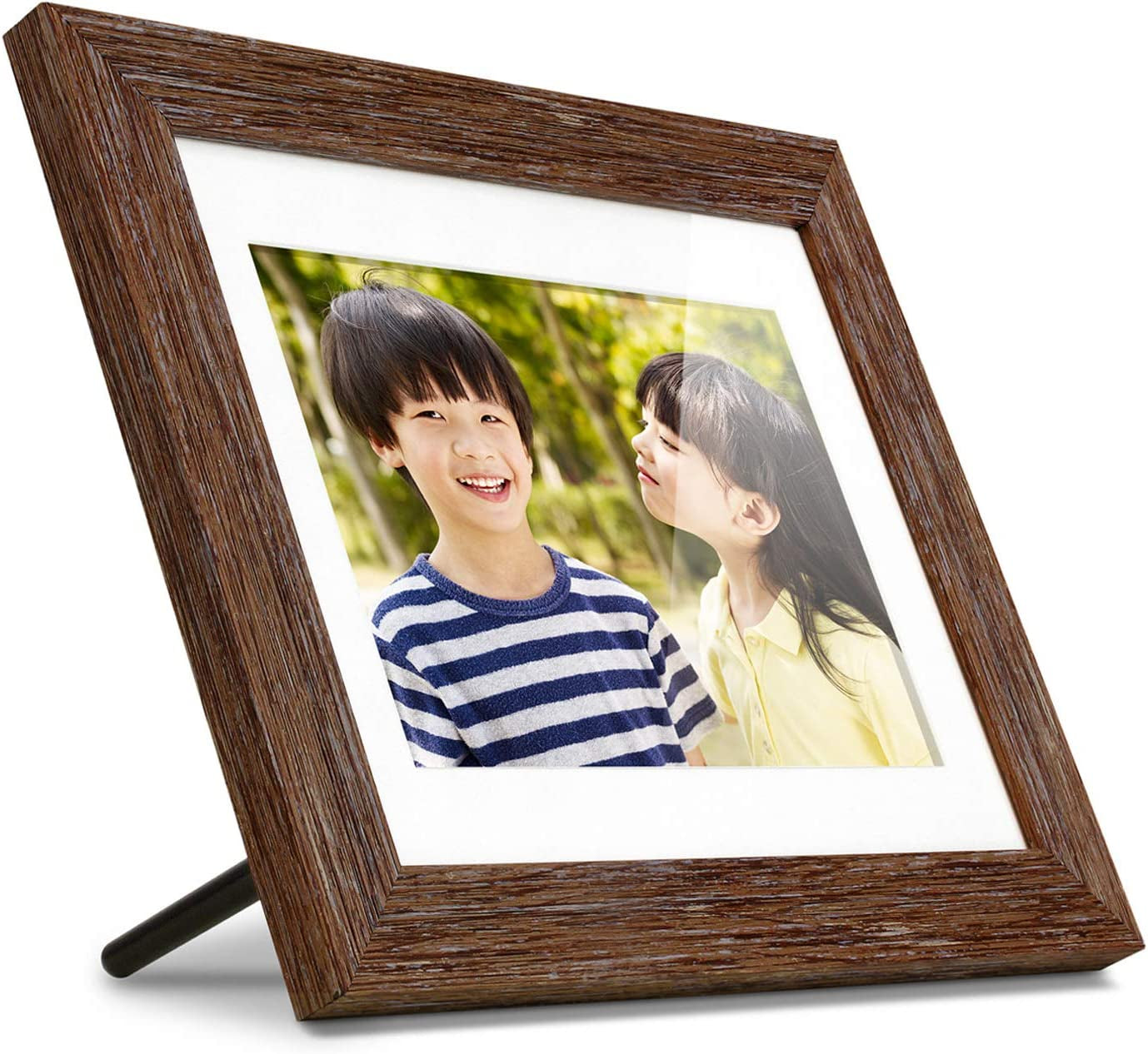 8" Digital Picture Frame with Vintage Wood Design