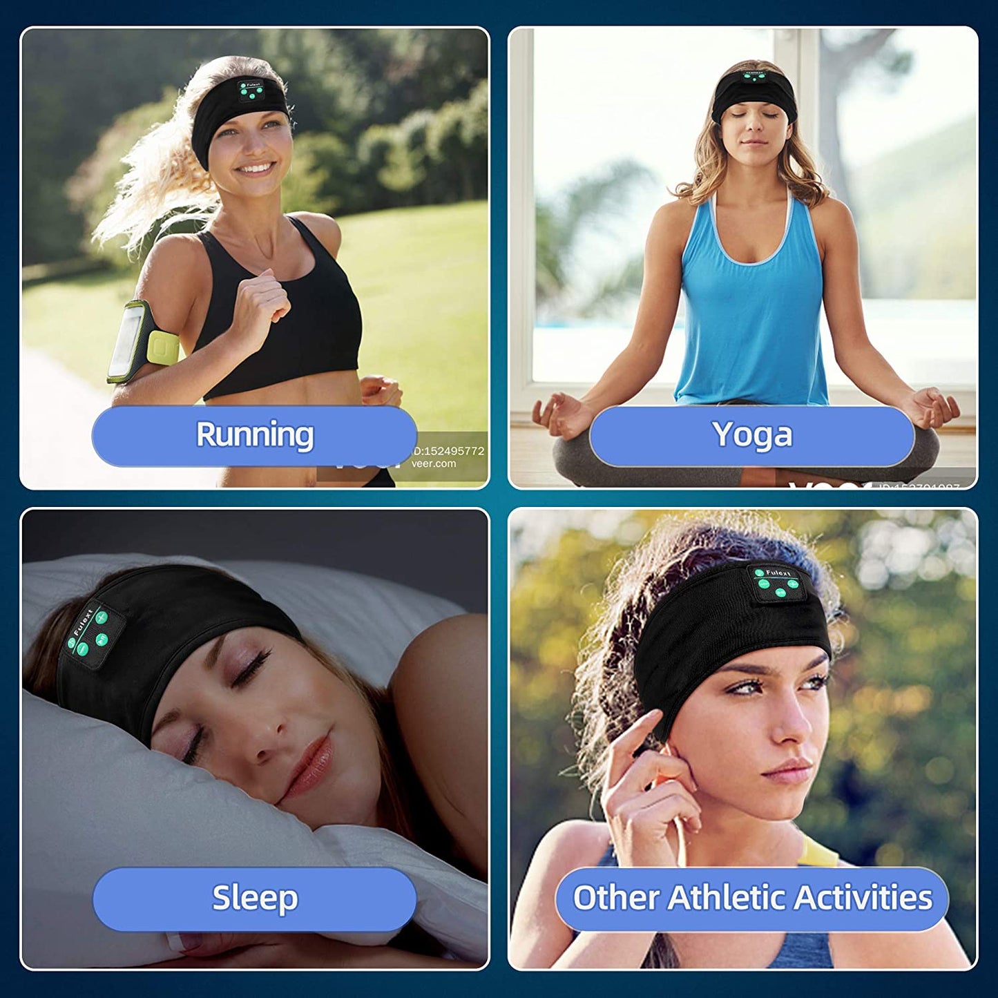 Sleep Headphones Bluetooth Headband, Sleeping Headphones Sports Headband Headphones, Long Playtime Sleeping Headsets with Built-in Speakers, Perfect for Workouts, Running, Yoga, and More