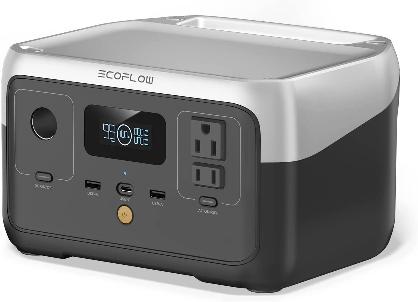 Portable Power Station River 2 with 256Wh LiFeP04 Battery, 1 Hour Fast Charging, 2 AC Outlets up to 600W, Solar Generator (Solar Panel Optional) for Outdoor Camping, RVs, and Home Use