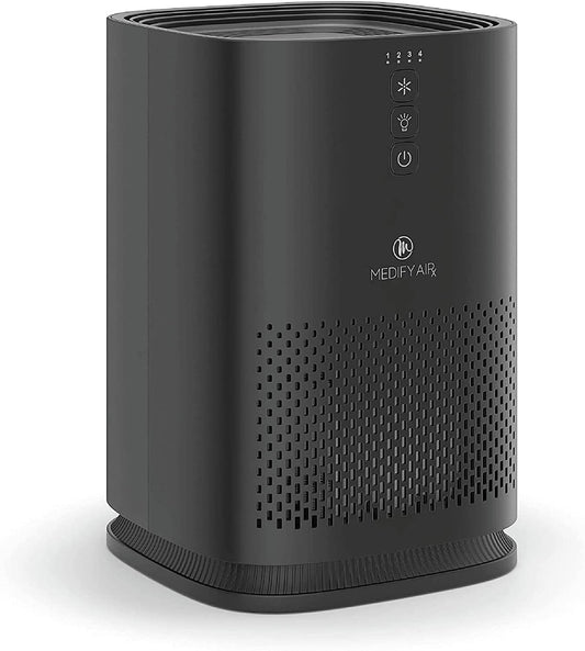 Air Purifier with H13 True HEPA Filter: Covers 200 sq ft Area, effectively targets Allergens, Smoke, Dust, Odors, Pollen, and Pet Dander. Operates Quietly and Efficiently, Removing up to 99.9% of Particles Down to 0.1 Microns  Black.