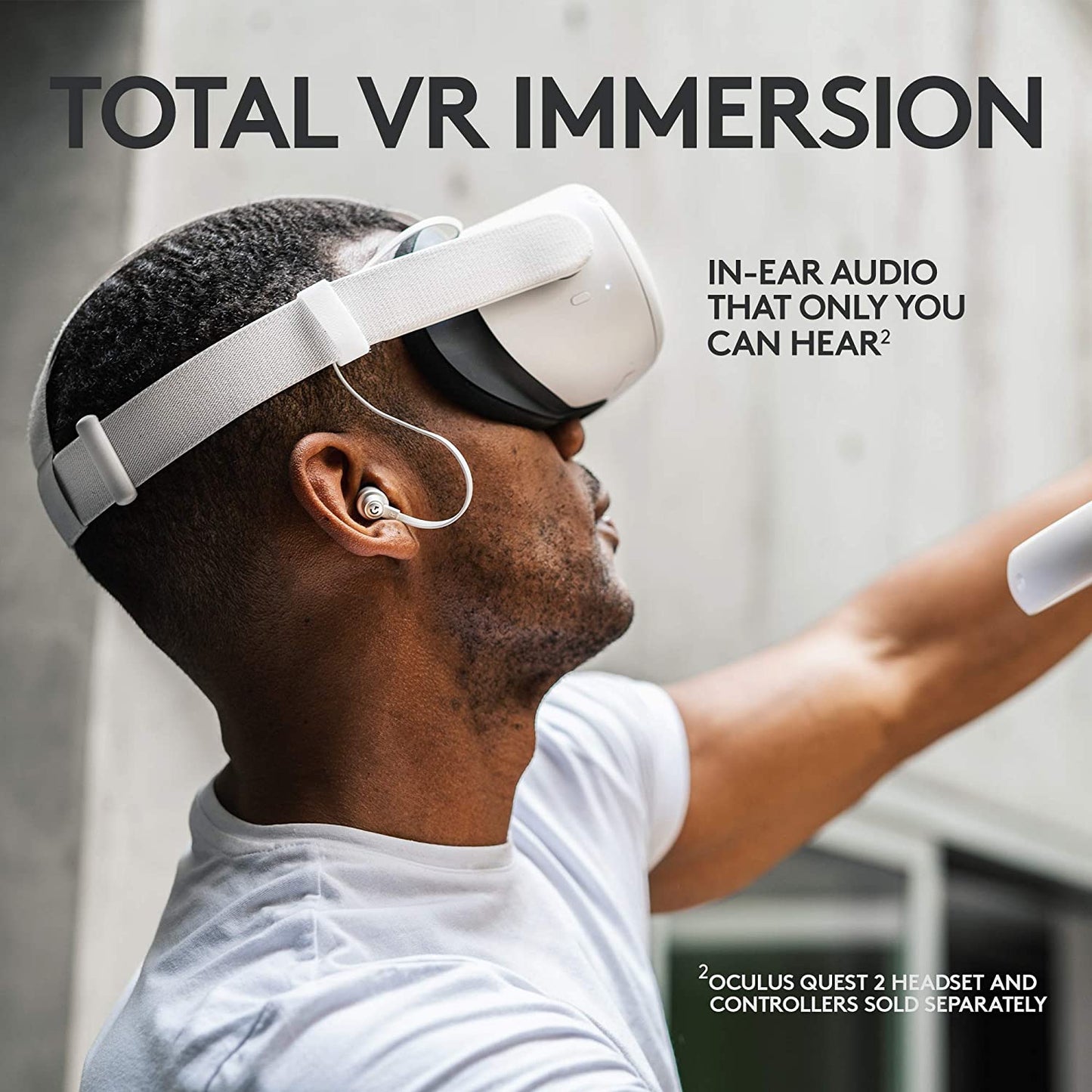 Oculus Quest 2 VR Gaming Earphones - Custom-Length Cable and Straps, Dual Driver Audio, Durable Aluminum Housing, Low-Latency 3.5mm Aux, Oculus Ready