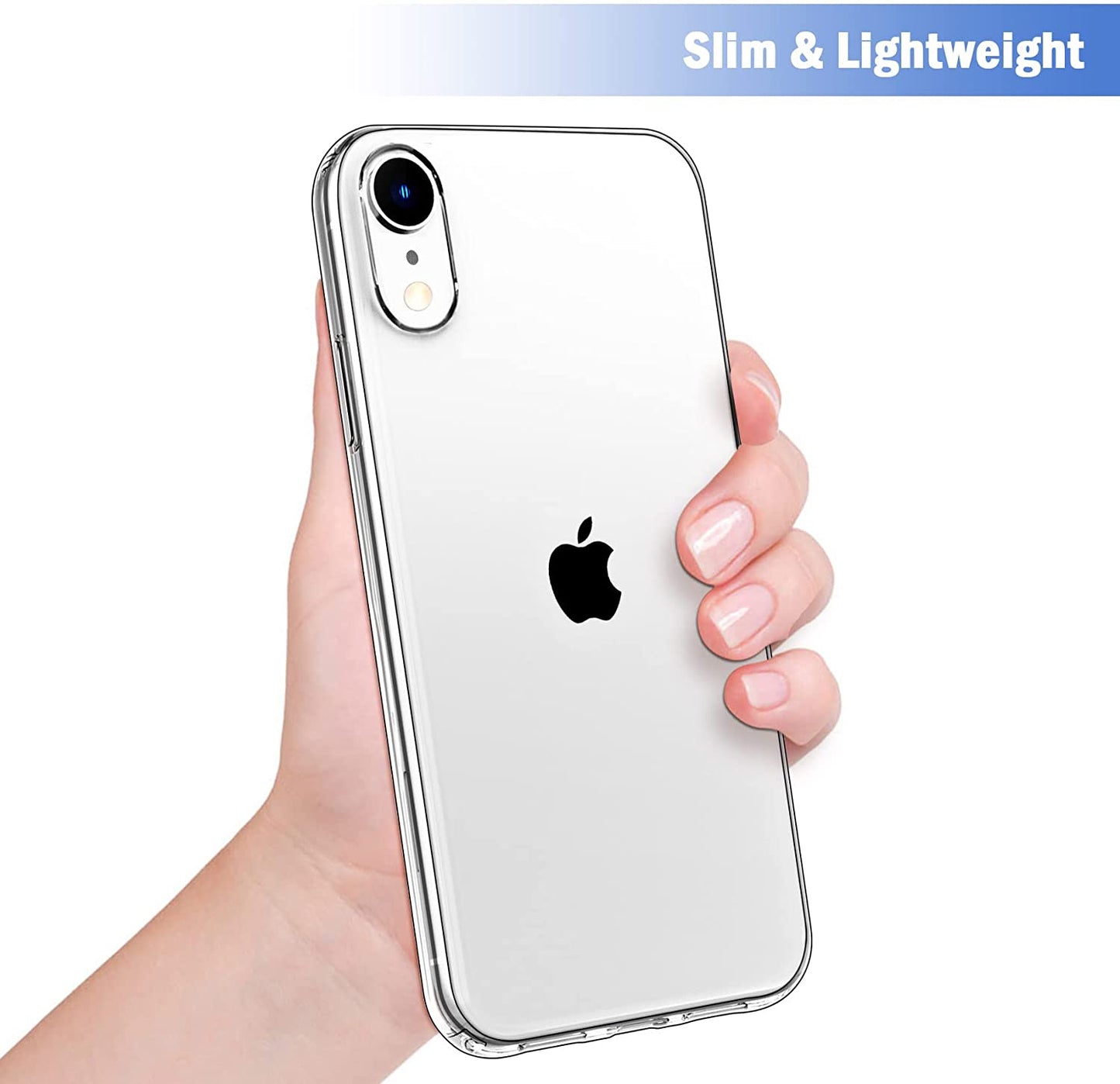 iPhone XR Case, Clear Soft Shockproof Protective Slim Thin Bumper Cover, Clear - 6.1 inch.