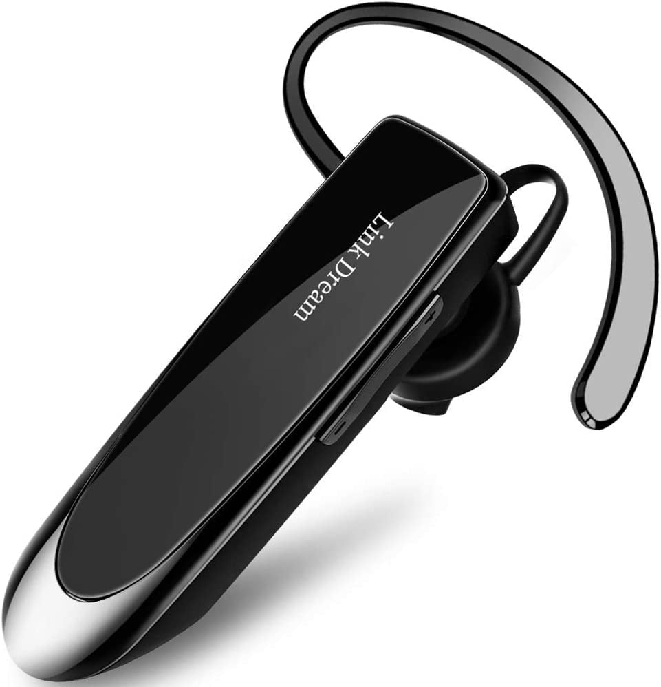 Wireless Bluetooth Headset with Noise Cancelling In-Ear Earbuds - 1440 Hours Standby Time for Business, Office, and Driving - Compatible with iPhone/Android/Samsung Cellphone (Black)