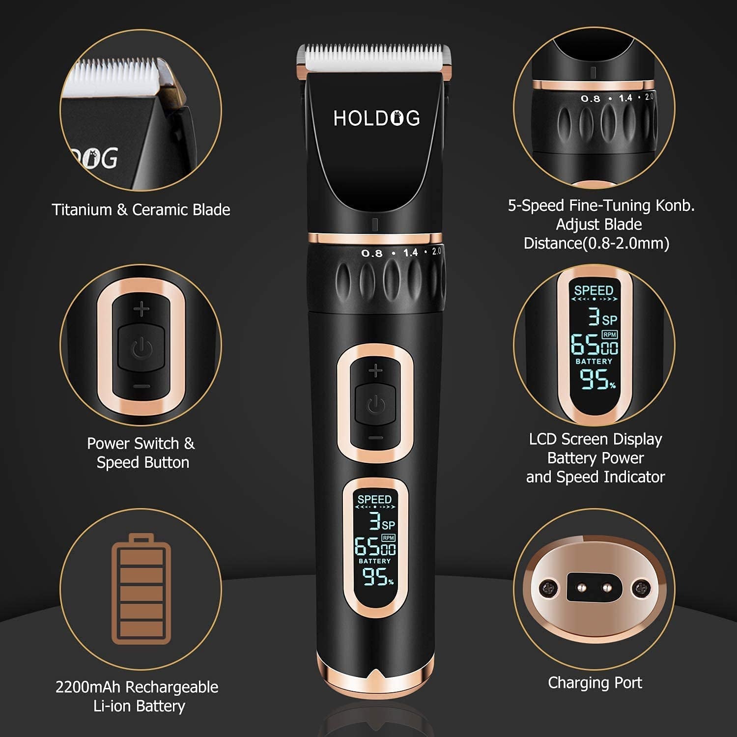  Dog Clippers: Powerful, Low-Noise, Rechargeable Grooming Tools for Small and Large Pets with Thick Coats