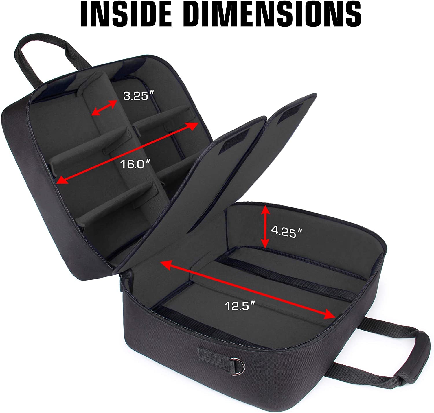 Black PS5 Case Console Case compatible with Playstation 5 and PS5 Digital Edition. Features a Customizable Interior for Playstation Controller, PS5 Games, Gaming Headset, and Gaming Accessories.