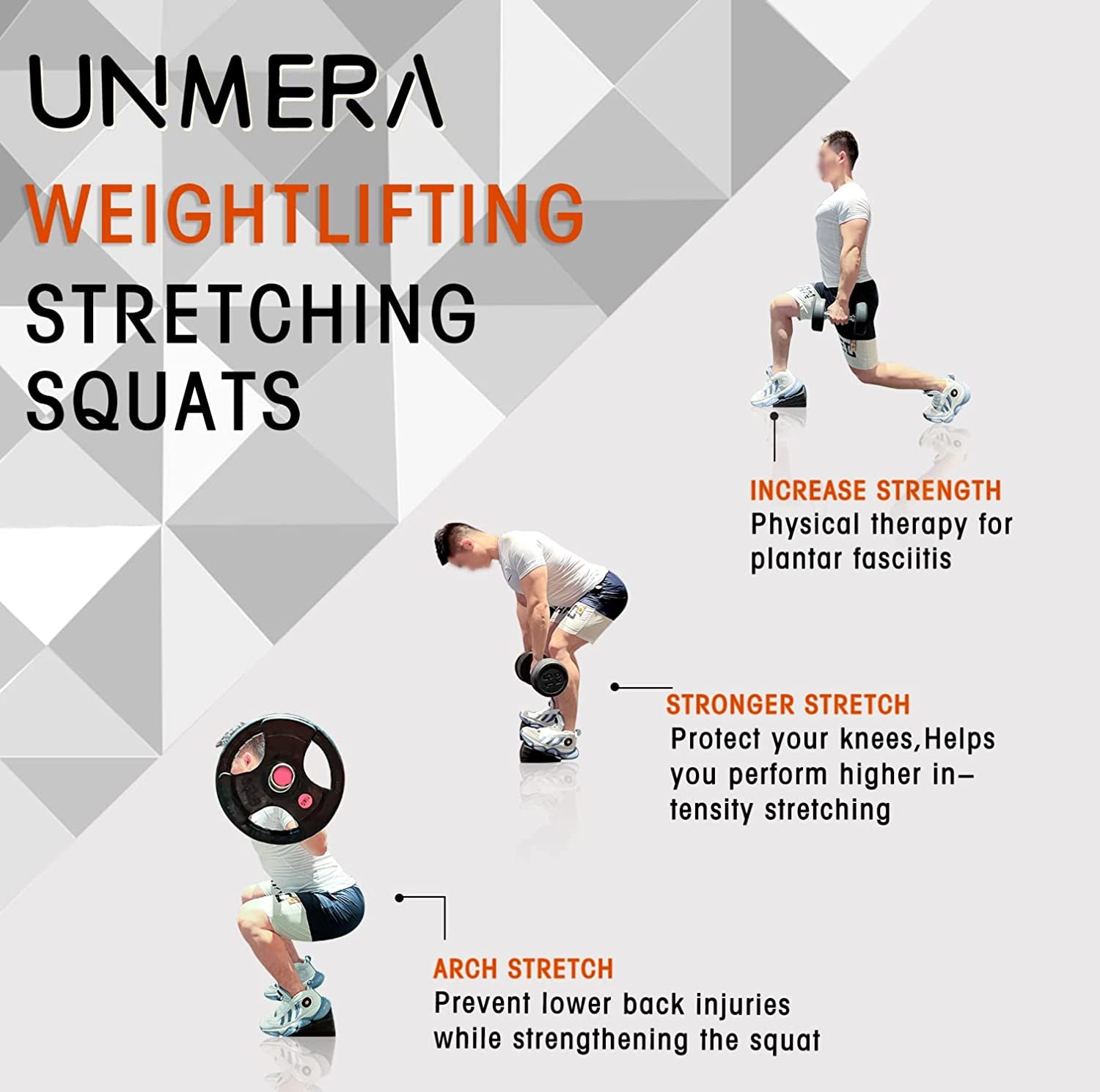 Adjustable Non-Slip Rubber Squat Wedge Blocks (6PCS) - Improve Mobility, Balance, and Strength for Squats, Deadlifts, and More.