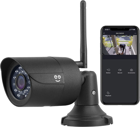 Outdoor Security Camera HD Hawk 2 - 1080P Wifi Surveillance Camera, Weatherproof IP66, Night Vision and Motion Detection, Works with Alexa and Google Assistant, No Hub Needed (Black)