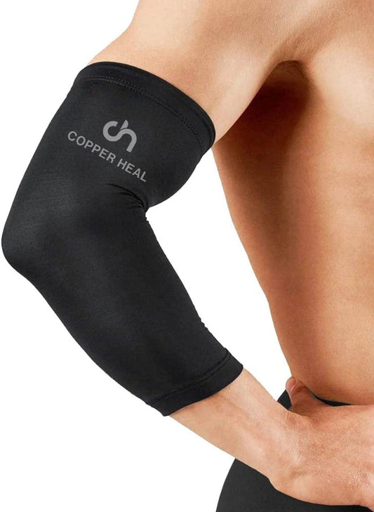 Copper-Infused Elbow Compression Sleeve for Optimal Medical Recovery - Reliable Support for Stiff Muscles, Sore Joints, Tendonitis, and Arm Tennis Basket Wrap