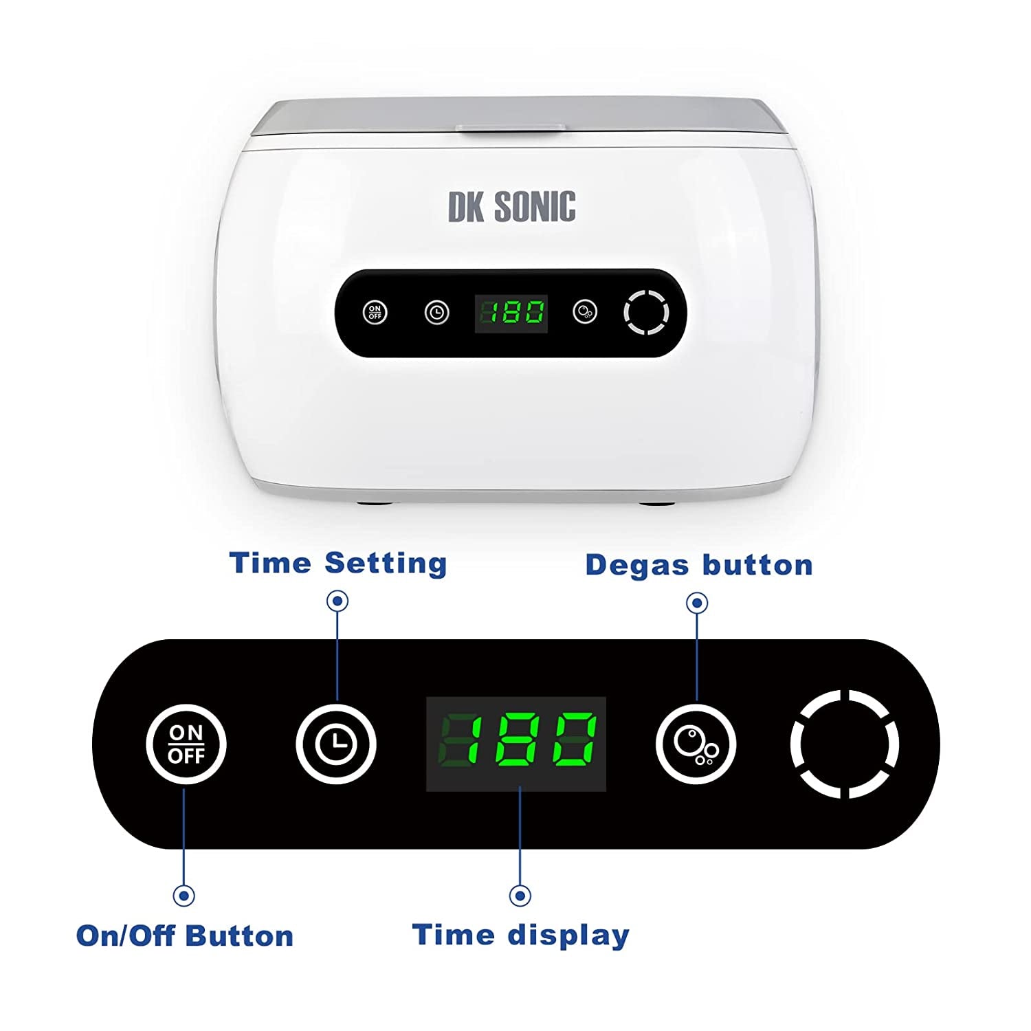 600ML Sonic Cleaner with 42KHz Frequency - Equipped with Digital Timer and Basket - Ideal for Cleaning Jewelry, Rings, Eyeglasses, Dentures, Watchbands, Coins, Small Metal Parts, and Daily Necessities.