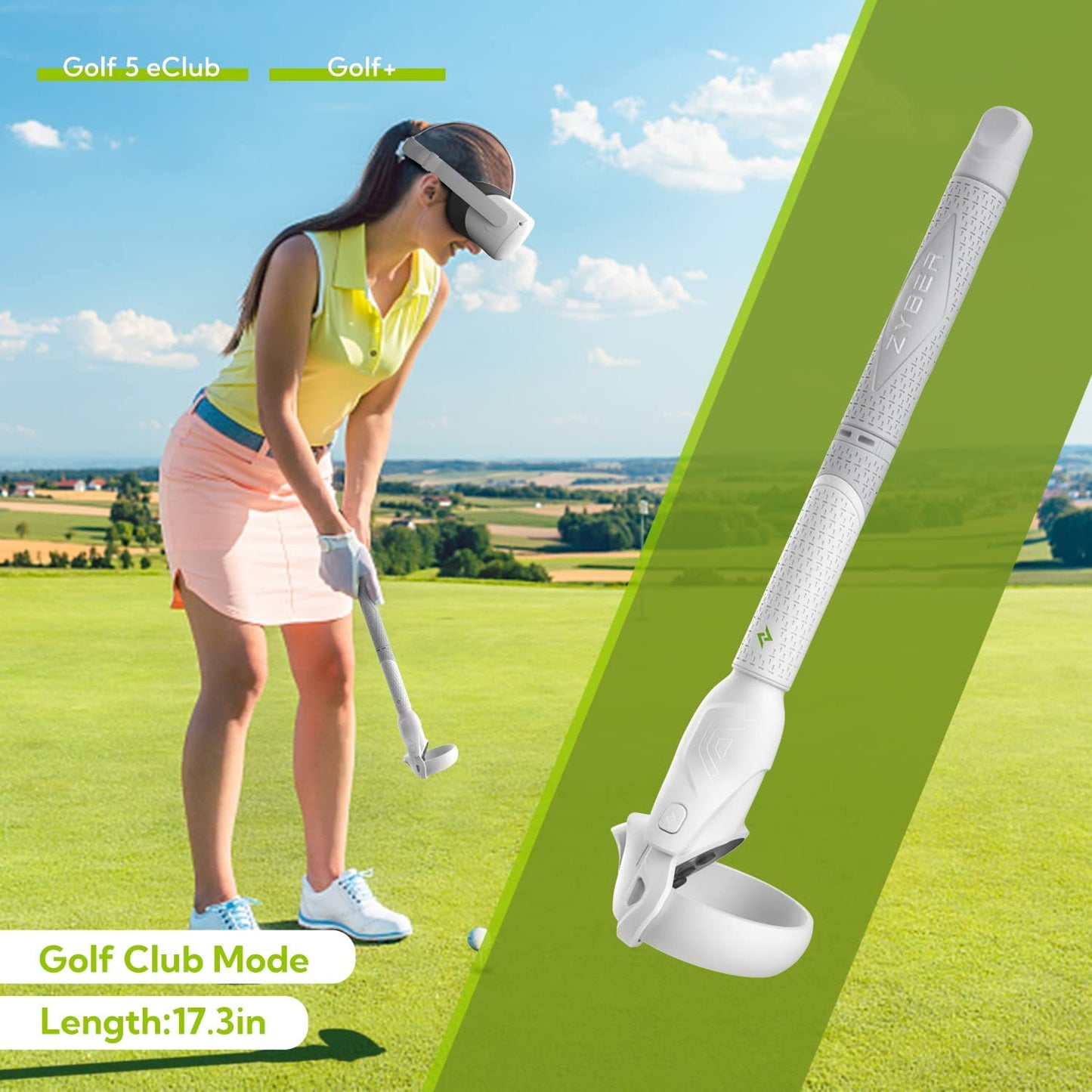Golf Club Attachment for Oculus Quest 2: 3-in-1 Controller Grips Extension for Beat Saber Supernatural and VR Golf Club Adapter