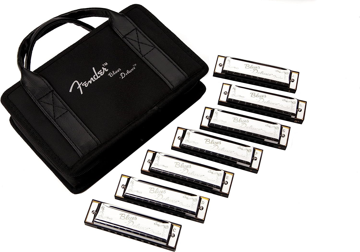  Blues Deluxe Harmonica Set, 7-Pack with Protective Case