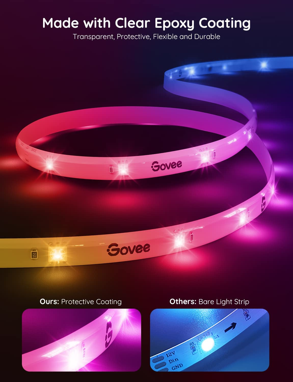 Smart RGBIC LED Strip Lights: 16.4Ft WiFi LED Strips with Alexa and Google Assistant Compatibility, App Control, Segmented DIY, Music Sync, Color Changing LED Lights for Bedroom, Party