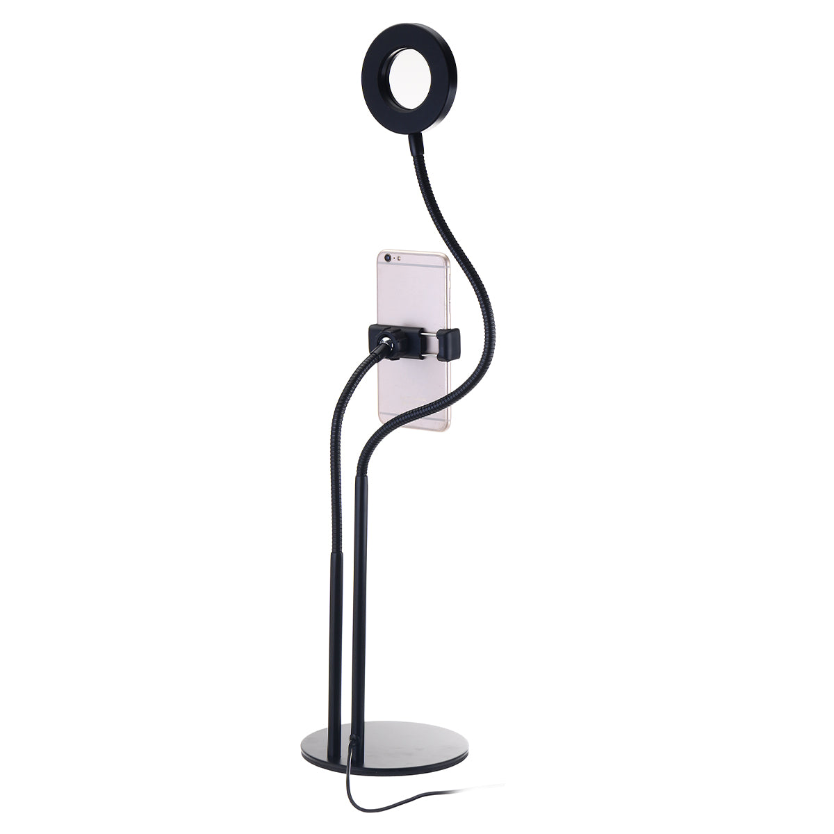 Professional Selfie Ring Light with Flexible Desk Lamp Arm - LED Fill Beauty Light with 11 Brightness Levels and 3 Color Dimmable Options for Live Streaming, Table Stand, and Phone Clip - Ideal for Youtube and Tiktok