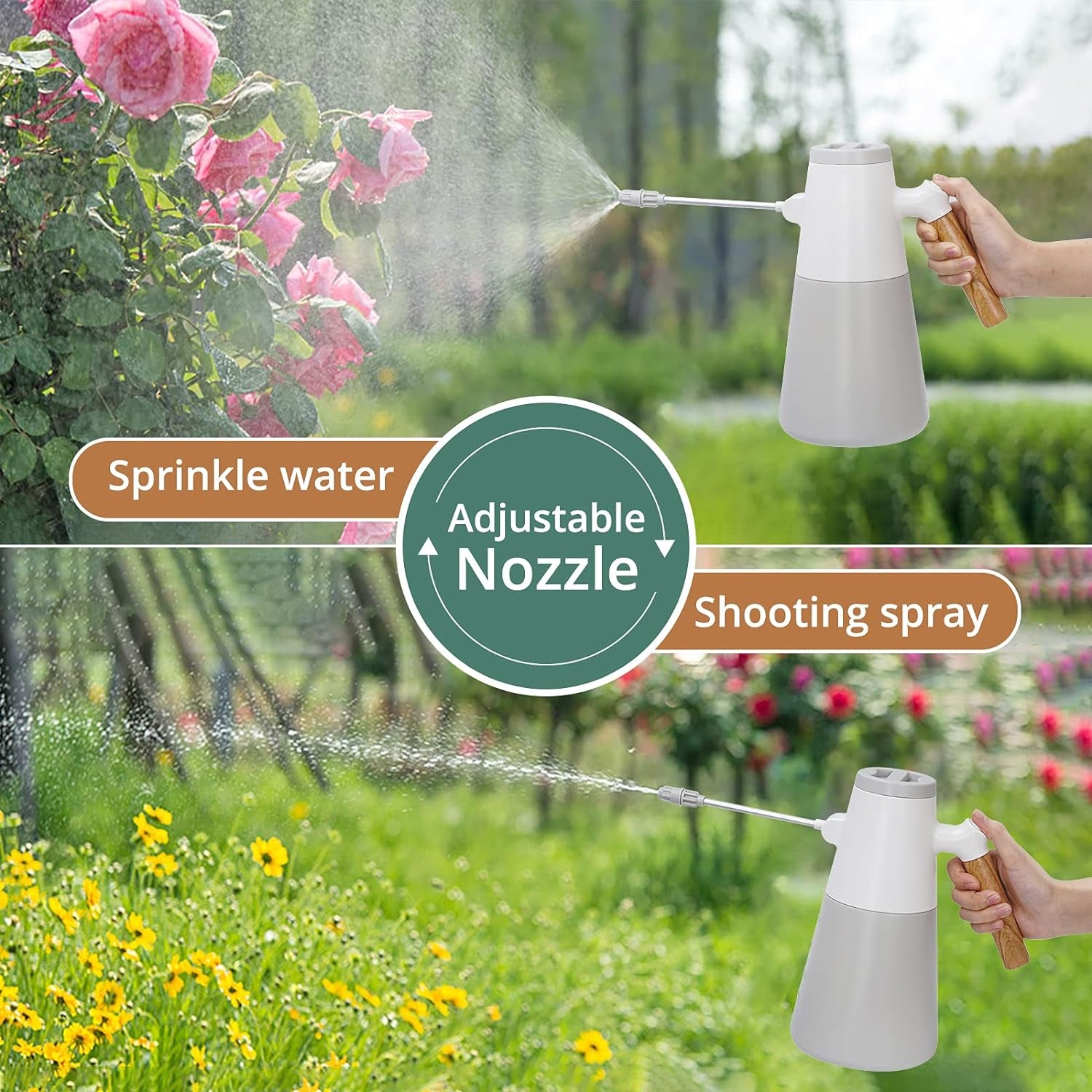 Battery Operated Hand-held Automatic Spray Watering Can with Adjustable Nozzle for Indoor and Outdoor Plant Care and Cleaning