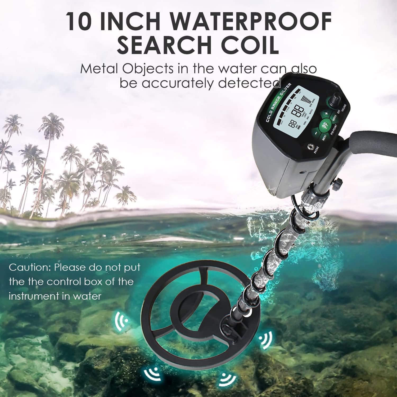 Metal Detector for Adults & Beginners - SUFFLA Waterproof Gold Detectors with 10" Coil Pinpoint + Advanced DSP Chips - High-Quality Metal Jewelry Finders with Reliable Memory Mode, Black