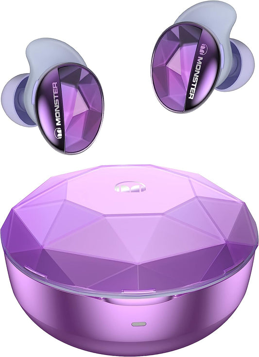 Pure Bass Pro Noise Cancelling Earbuds - True Wireless Earbuds with 50 Hours of Playtime, Fast Wireless Charging, App Control, Ai-Enhanced Calls, IPX5 Waterproof, In-Ear Bluetooth Headphones