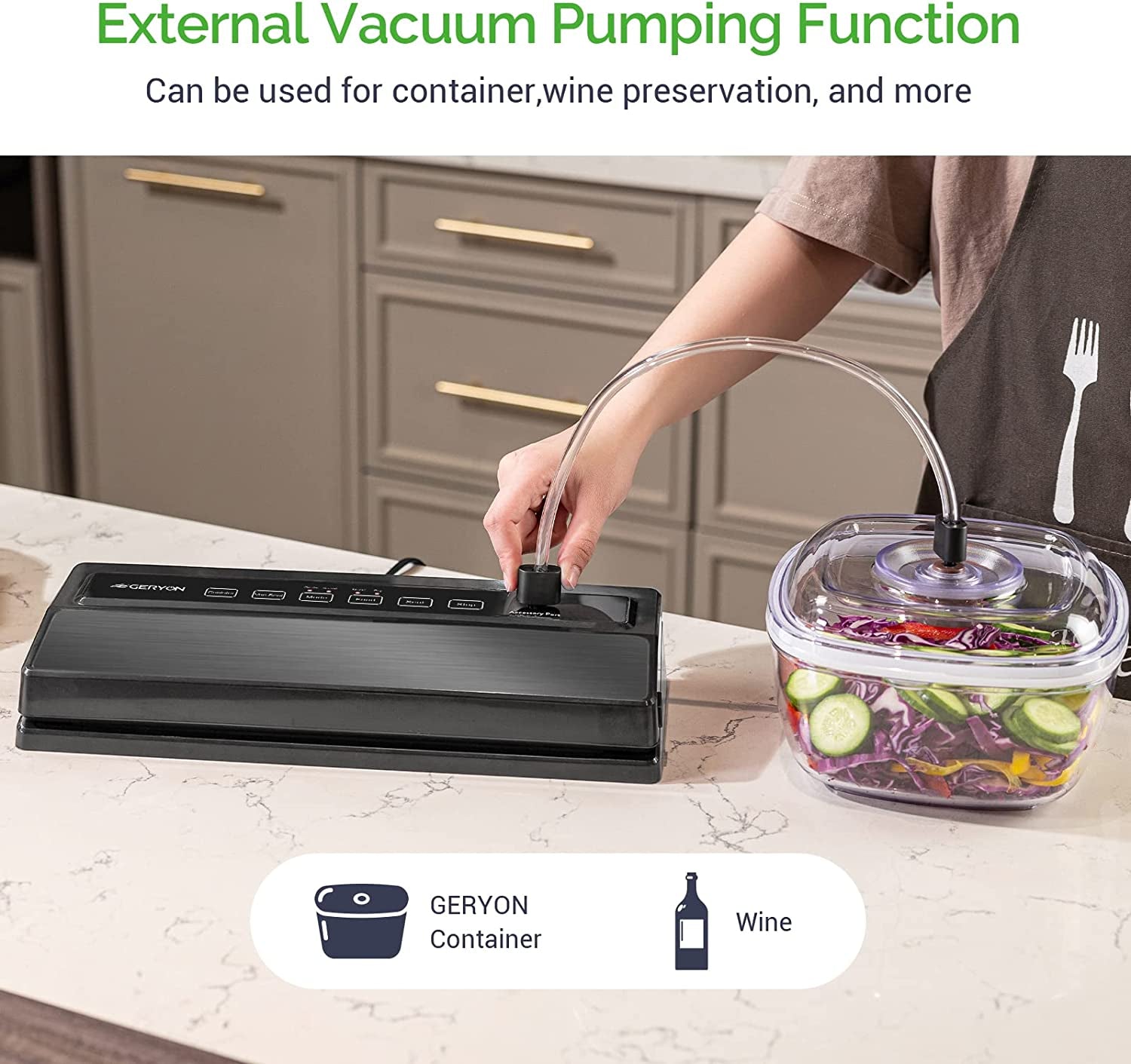Automatic Vacuum Sealer Machine - Starter Kit with LED Indicator Lights - Easy to Clean - Offers Dry & Moist Food Modes - Compact Design - Color: Black.