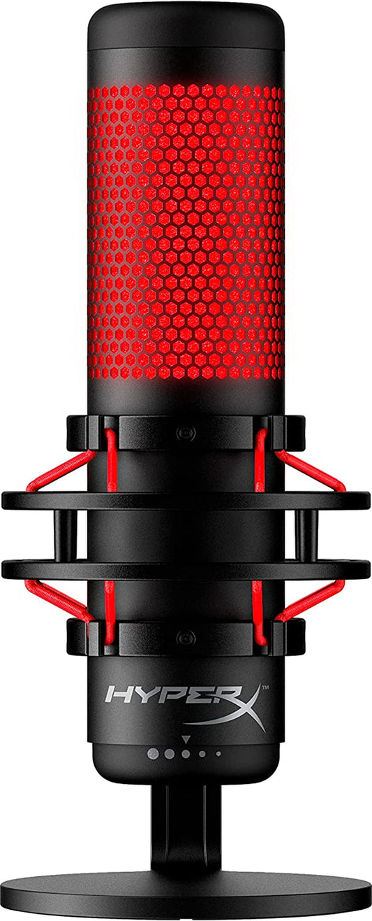 Ultimate Gaming Microphone: USB Condenser Microphone for PC, PS4, PS5, and Mac with Anti-Vibration Shock Mount, Four Polar Patterns, Pop Filter, Gain Control, and Red LED - Perfect for Podcasts, Twitch, YouTube, and Discord