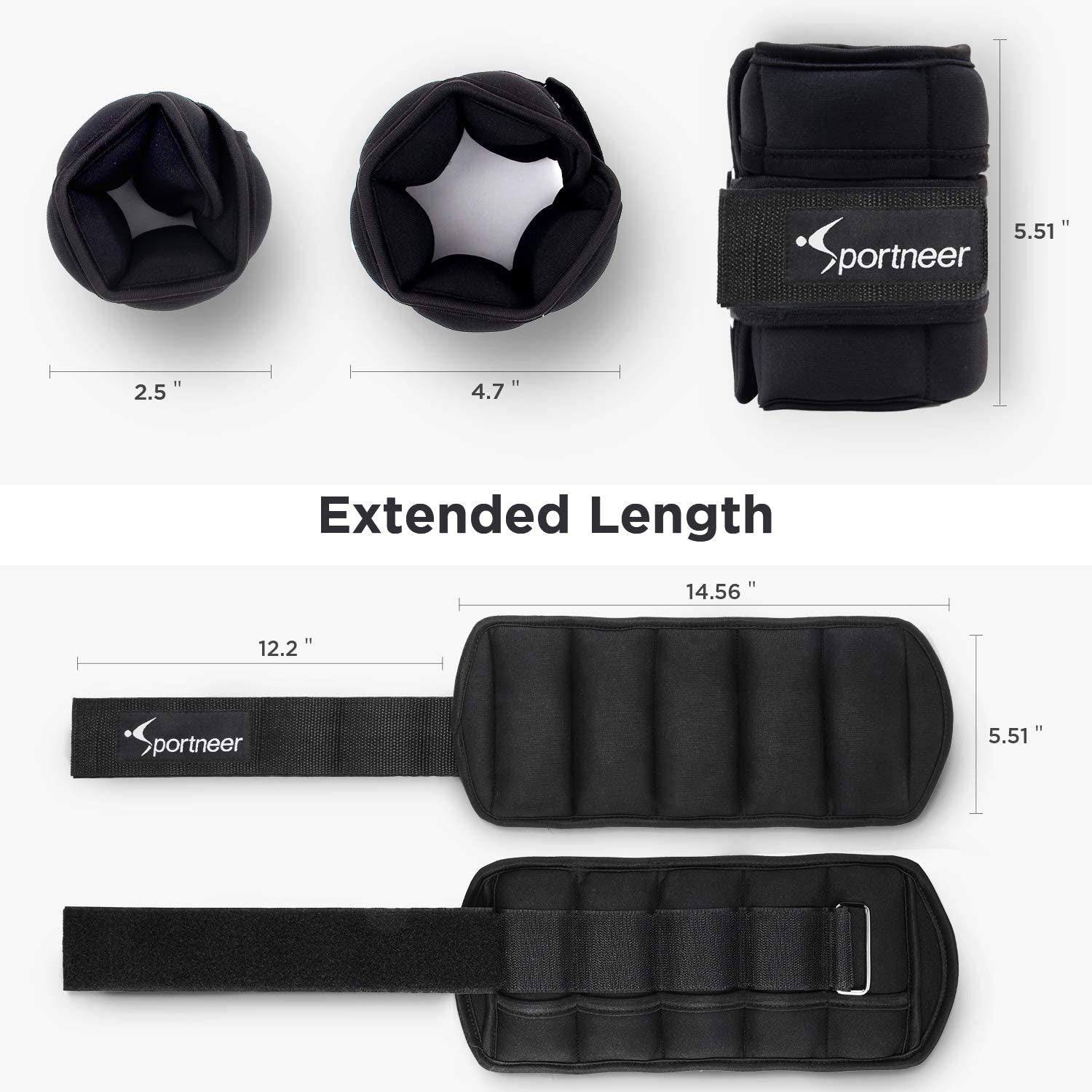 Adjustable Ankle Weights Set - 1 Pair, 2-10 lbs Leg Weight Straps for Women and Men - Ideal for Gym, Fitness, Workout, Walking, and Jogging - Each Ankle Weighs 1-5 lbs