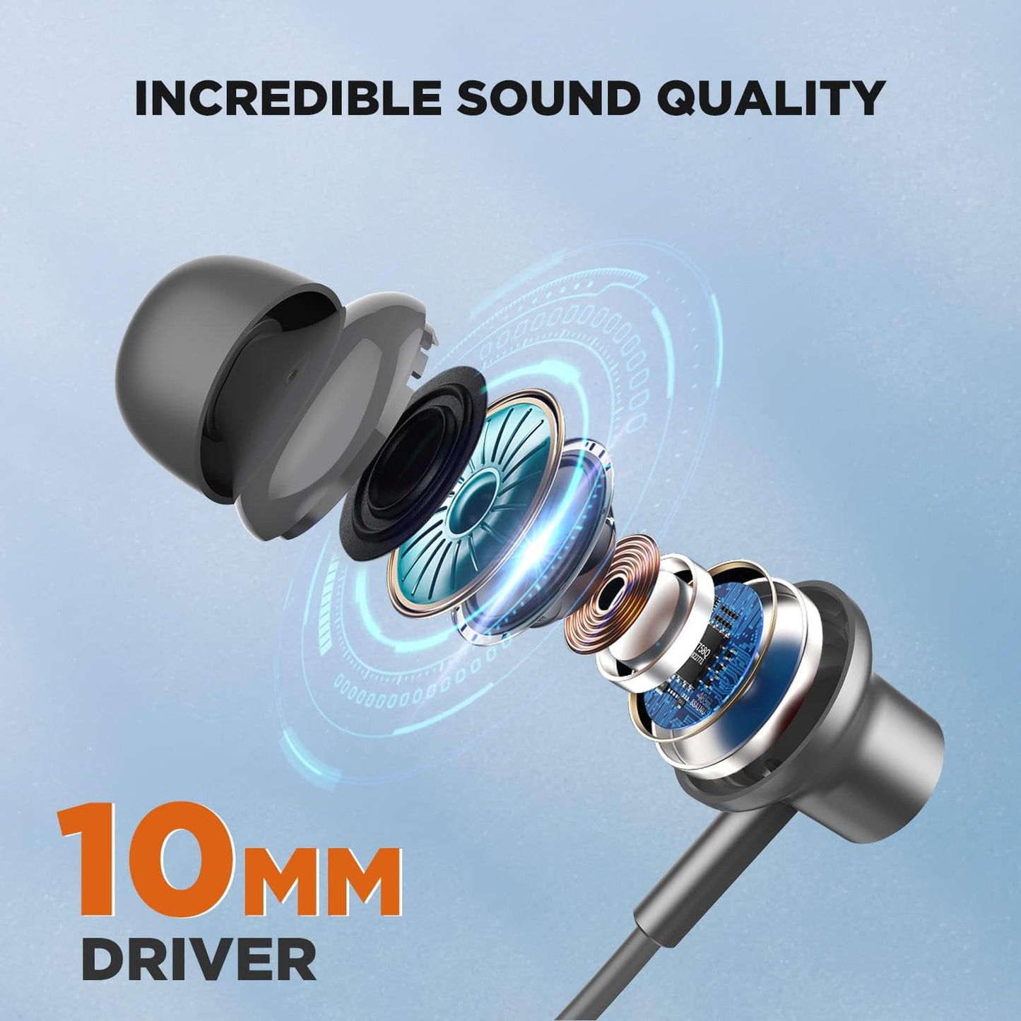 Bluetooth 5.3 Neckband Earbuds with ENC Noise Cancelling, Wireless Magnetic Earphones featuring Hall Function for Calls and Running - 10mm Drivers, Game Modes, 16-Hour Playtime, IPX5 Waterproof