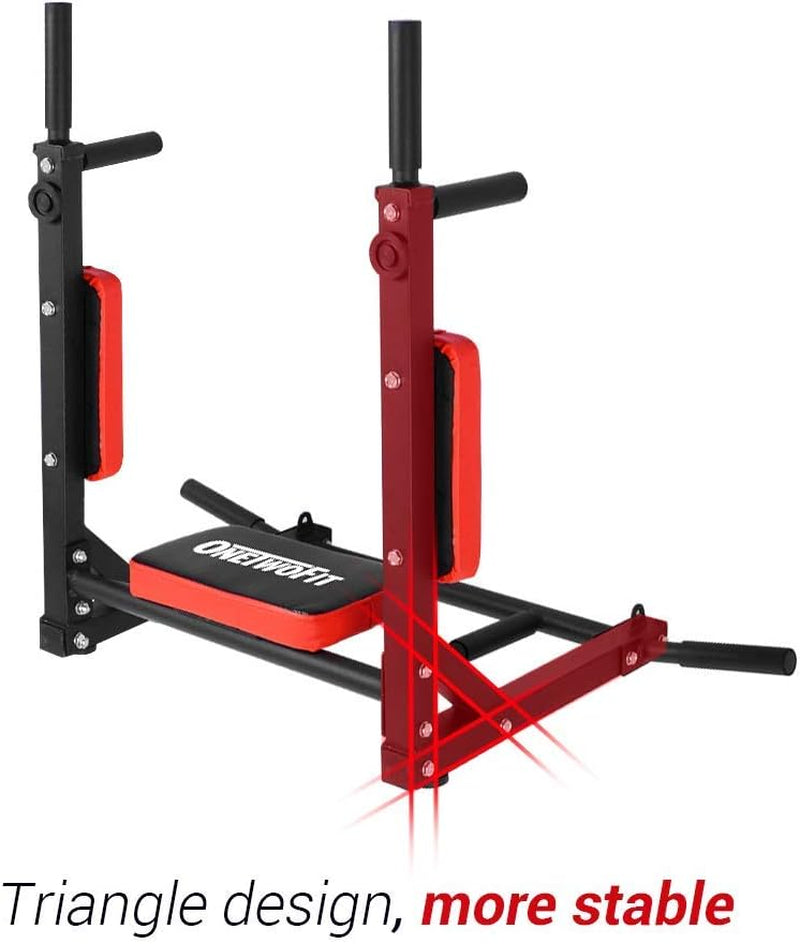 Wall Mounted Multifunctional Pull Up Bar and Dip Station for Home Gym Workout - Power Tower Set with 440 Lbs Weight Capacity - Training Equipment for Fitness and Strength Training OT126