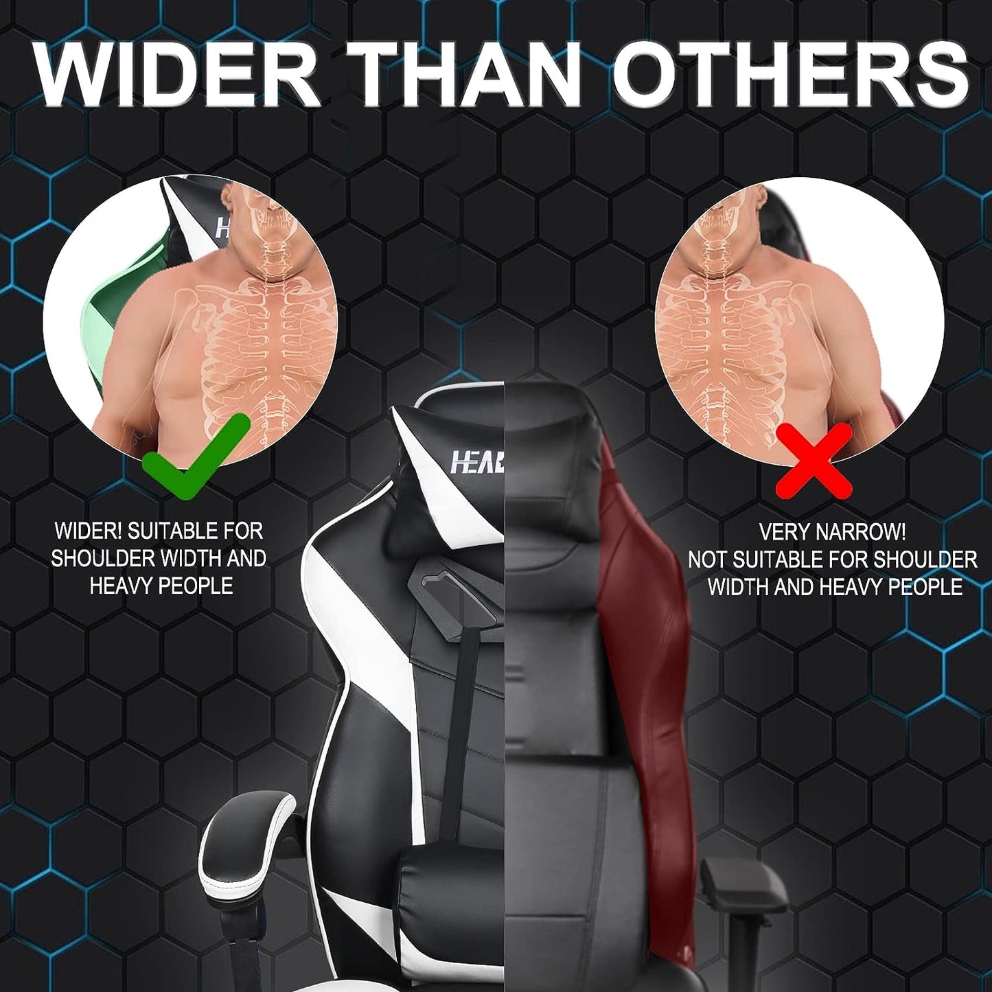 Gaming Chair with Footrest - Office Chair with Lumbar Support and Headrest - Height Adjustable - 360° Swivel Seat - Black and White Design.