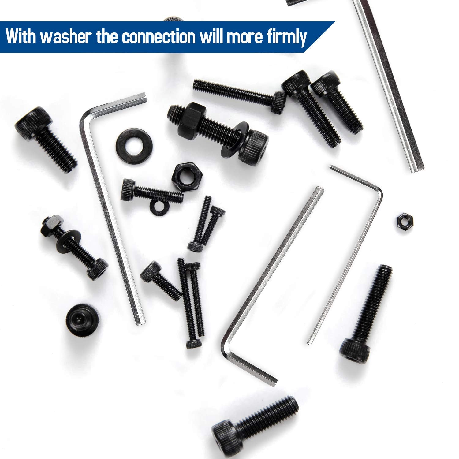 Alloy and Carbon Steel Screws Assortment Kit: 1060pcs of M2, M3, M4, and M5 Hex Socket Cap Screws and Nuts