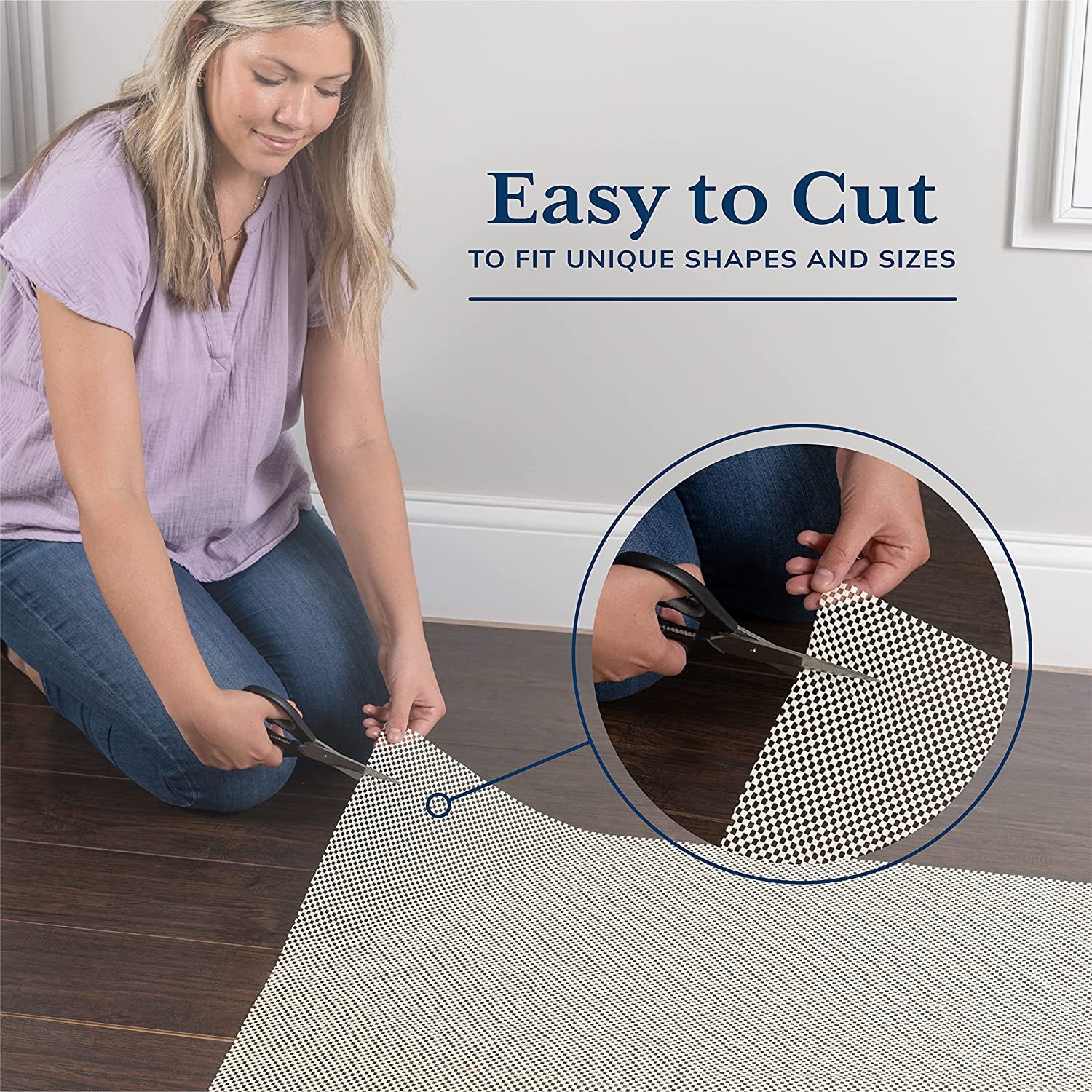 Rug Gripper Pad for Hardwood Floors - Non-Slip Rug Pads for Area Rugs - Thick Rug Grippers for Tile Floors - 2.5x13 Under Carpet Anti-Skid Mat - Ensures Your Rugs Stay Securely in Place