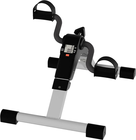 Folding Pedal Exerciser with Electronic Display for Fitness.